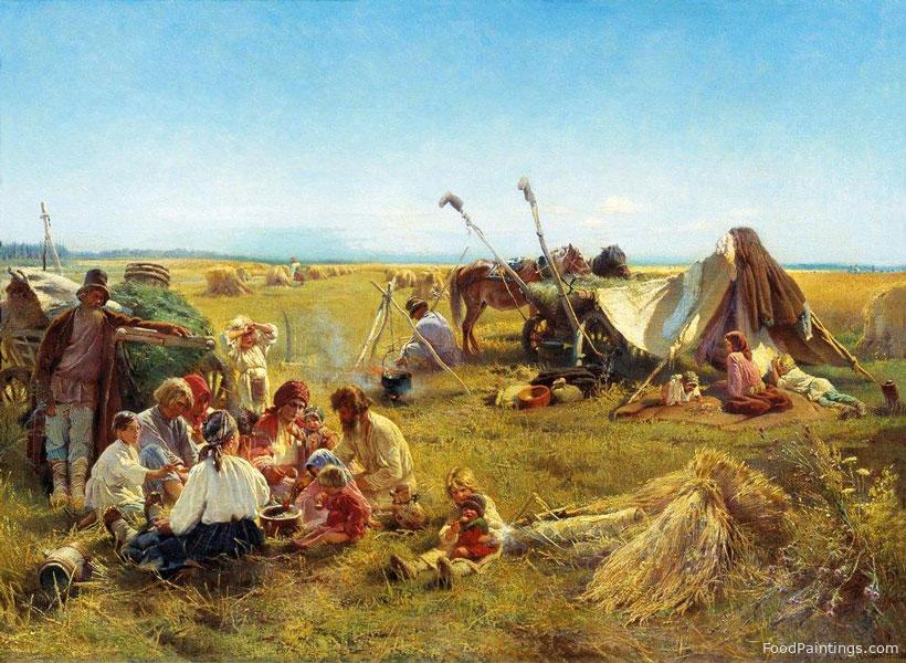 Peasant Dinner during Harvesting - Konstantin Makovsky - 1871