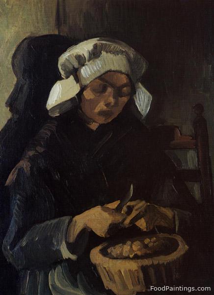 Peasant Woman Peeling Potatoes - Vincent van Gogh - 1885