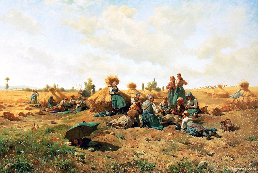 Peasants Lunching in a Field - Daniel Ridgway Knight - 1875