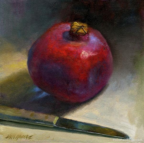 Pomegranate with Knife - Hall Groat