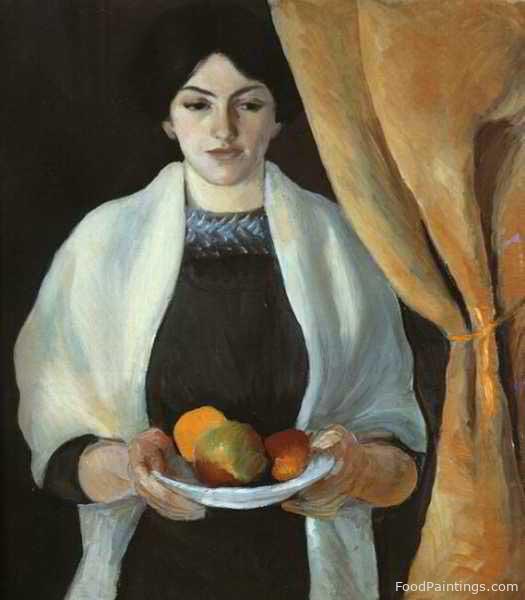 Portrait with Apples (Wife of the Artist) - August Macke - 1909