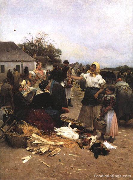 Poultry Market - Lajos Deak Ebner - 1885
