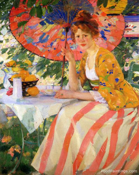 Red Headed Girl with Parasol - Karl Albert Buehr - c. 1912