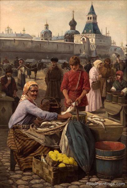 Russian Market Scene - Henri Houben