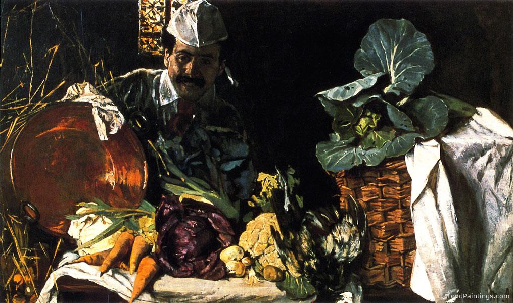 Self Portrait with Kitchen Still Life - Max Liebermann - 1873