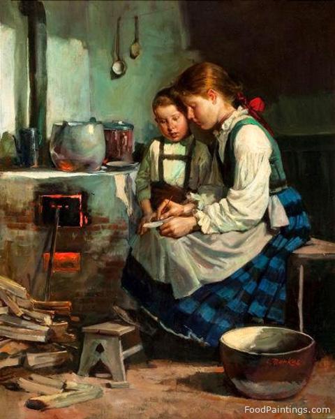Sitting by the Hearth - Lajos Markos