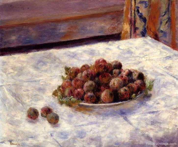Still Life, a Plate of Plums - Pierre Auguste Renoir - 1884