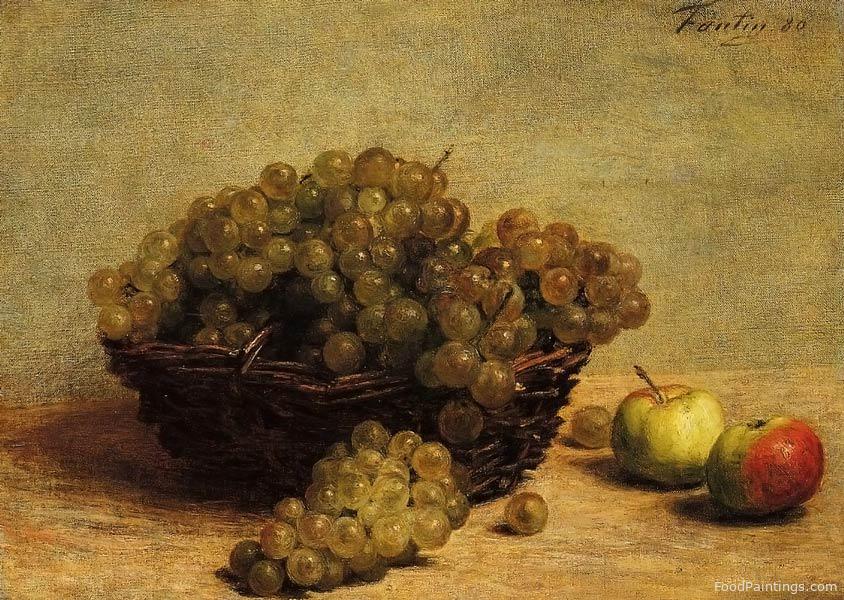 Still Life with Apples and Grapes - Henri Fantin Latour - 1880