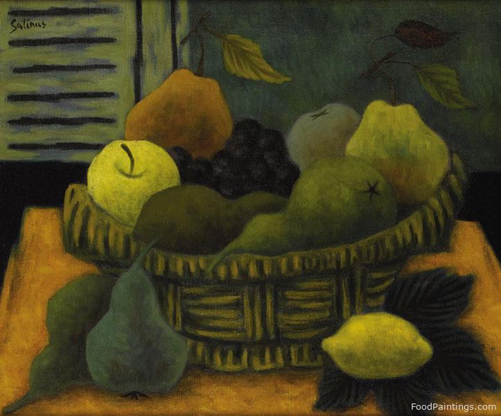 Still Life with Basket of Pears and Grapes - Marcel Charles Laurent Salinas