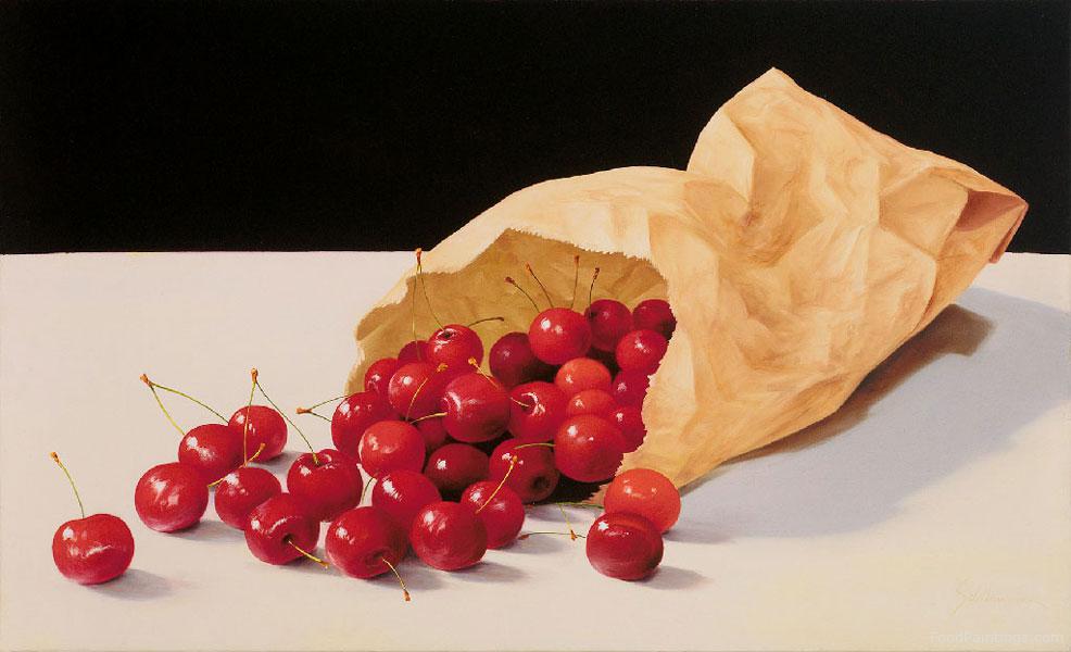 Still Life with Cherries and Paper Bag - Heinz Scholnhammer