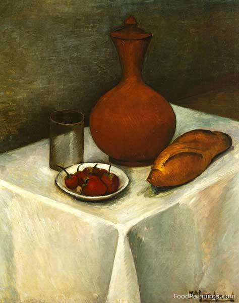 Still Life with Earthenware Jug, Loaf and Strawberries - Jean Hippolyte Marchand - c. 1918-1919