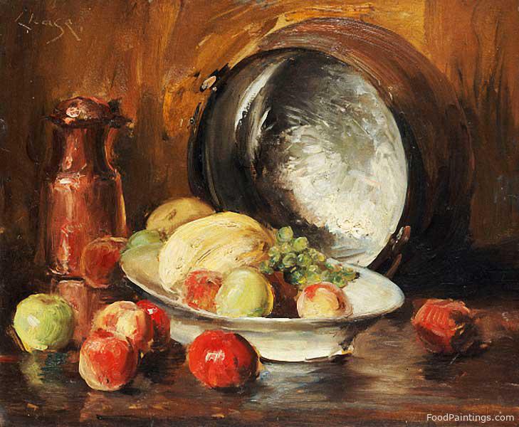 Still Life with Fruit and Copper Pot - William Merritt Chase