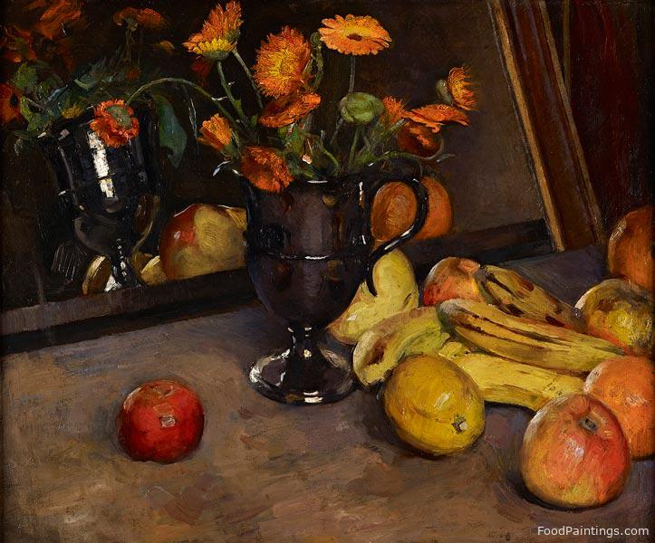 Still Life with Fruit and Marigolds - Edmund Drummond Young
