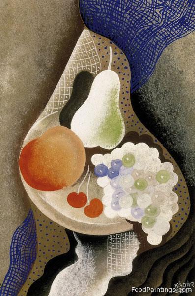 Still Life with Grapes and Pear - Bela Kadar