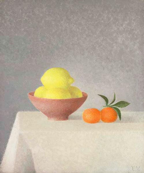 Still Life with Lemon and Two Mandarins - Xavier Valls