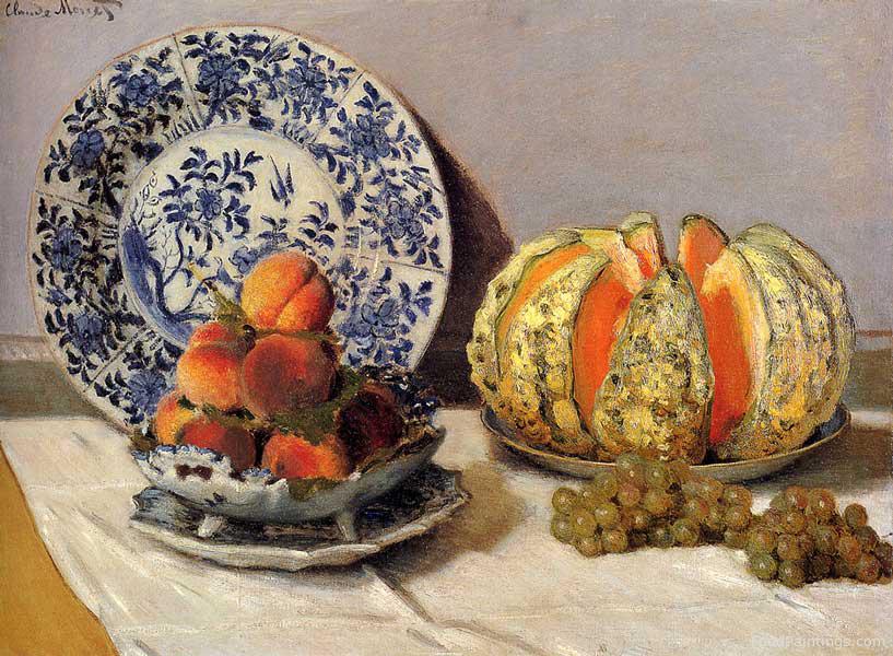 Still Life with Melon - Claude Monet - 1872
