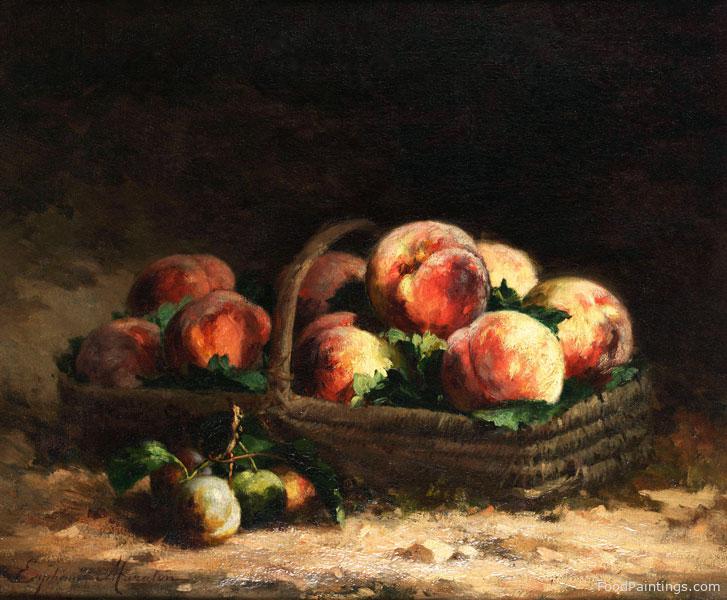 Still Life with Peaches in a Basket - Euphemie Muraton