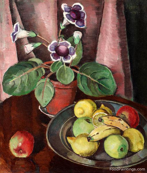 Still Life with Plant and a Fruit Plate - Agda Holst