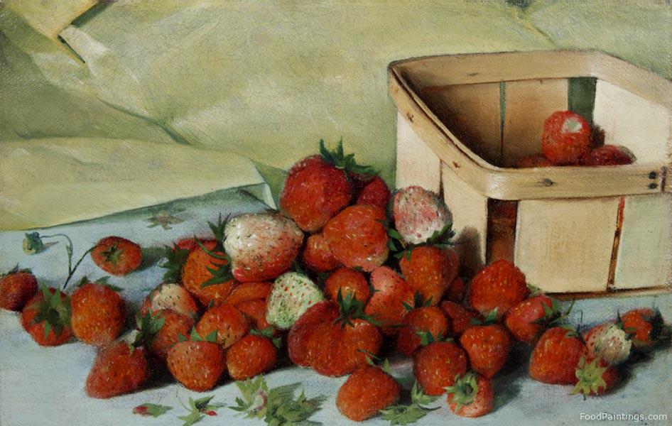 Still Life with Strawberries - Joseph Decker - c. 1885