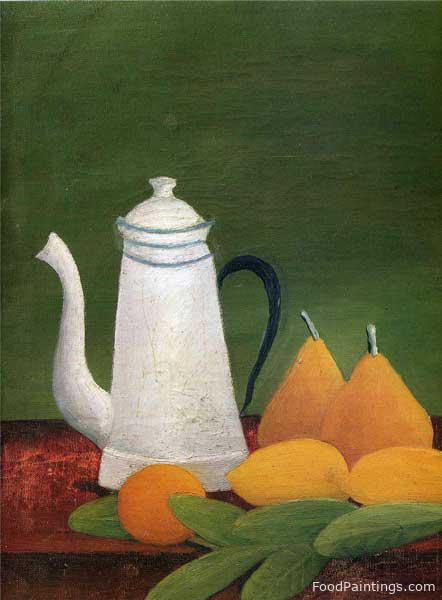 Still Life with Teapot and Fruit - Henri Rousseau - c. 1910