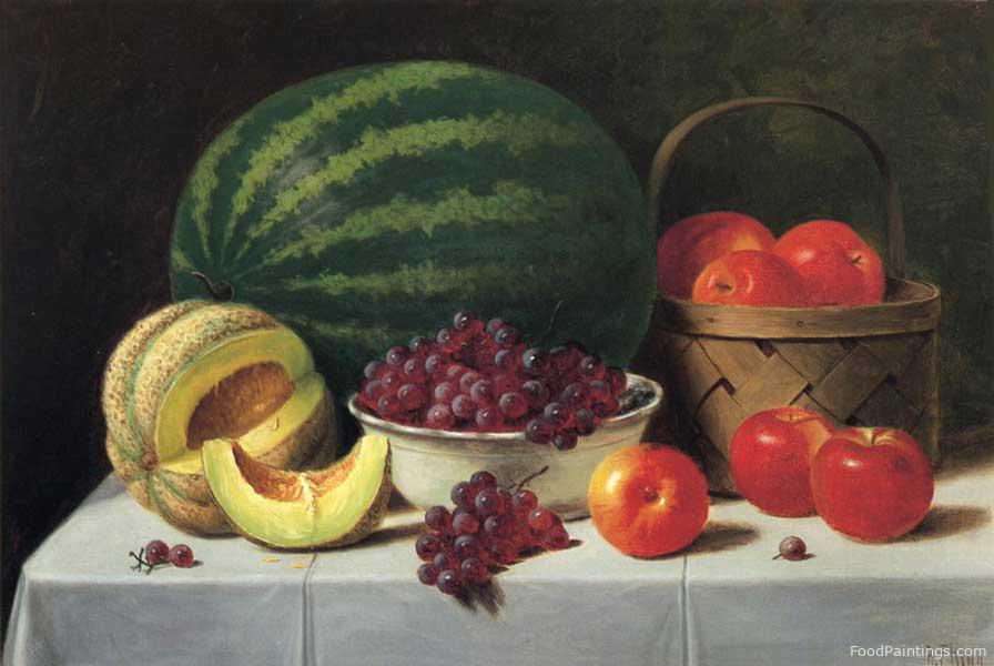 Still Life with Watermelon, Cantaloupe, Grapes and Apples - Albert Francis King