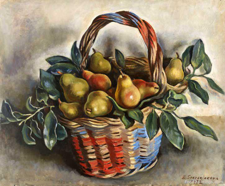 Still Life with a Basket of Pears - Zinaida Serebriakova - 1932