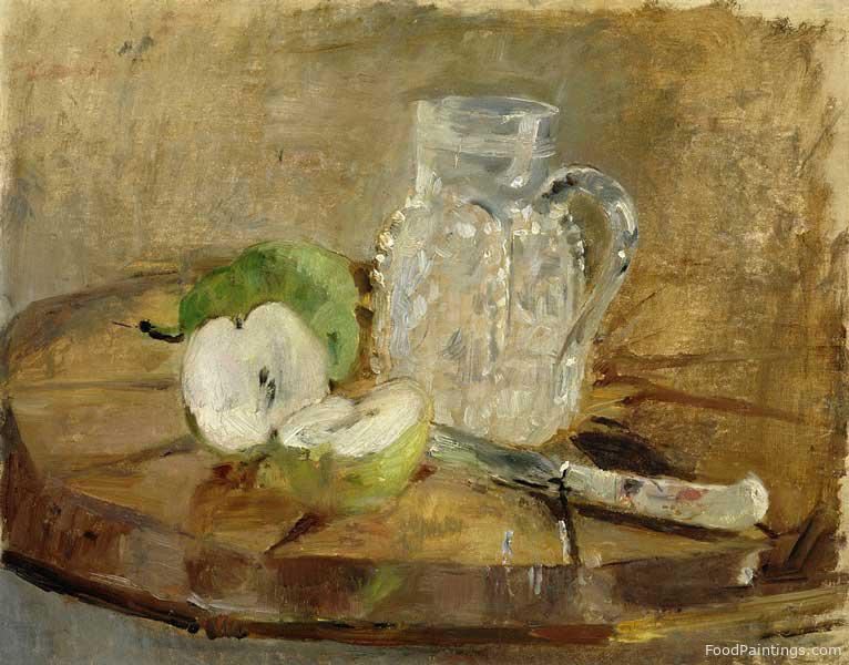 Still Life with a Cut Apple and a Pitcher - Berthe Morisot - 1876