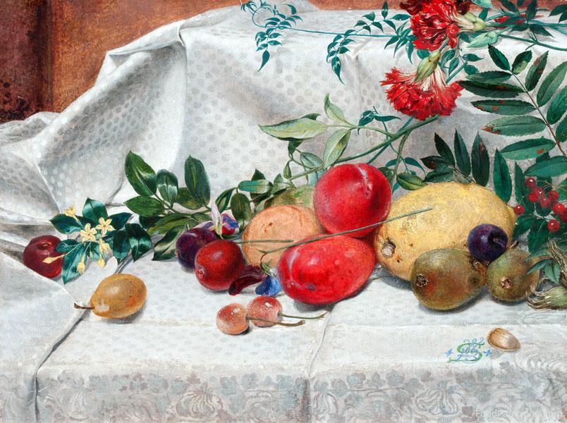 Study of Flowers and Fruit - William Bell Scott - 1860