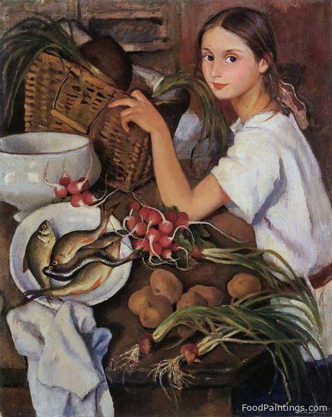 Tata with Vegetables - Zinaida Serebriakova - 1923