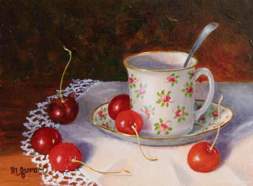 Tea Cup and Cherries - Maimie Gerrard