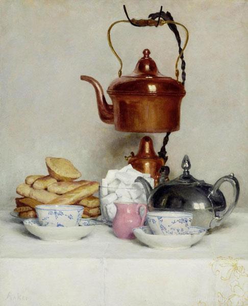Tea Service - Albert Anker - 1910