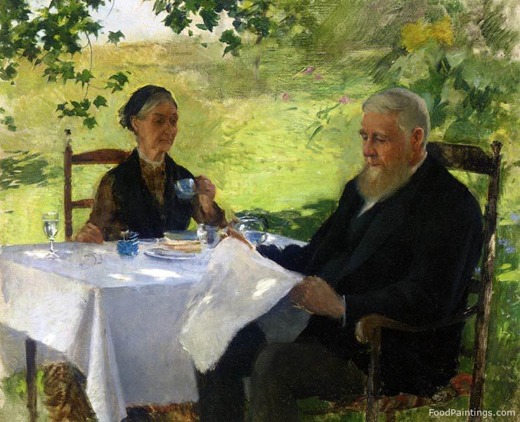 Tea on the Porch - Willard Metcalf - 1890