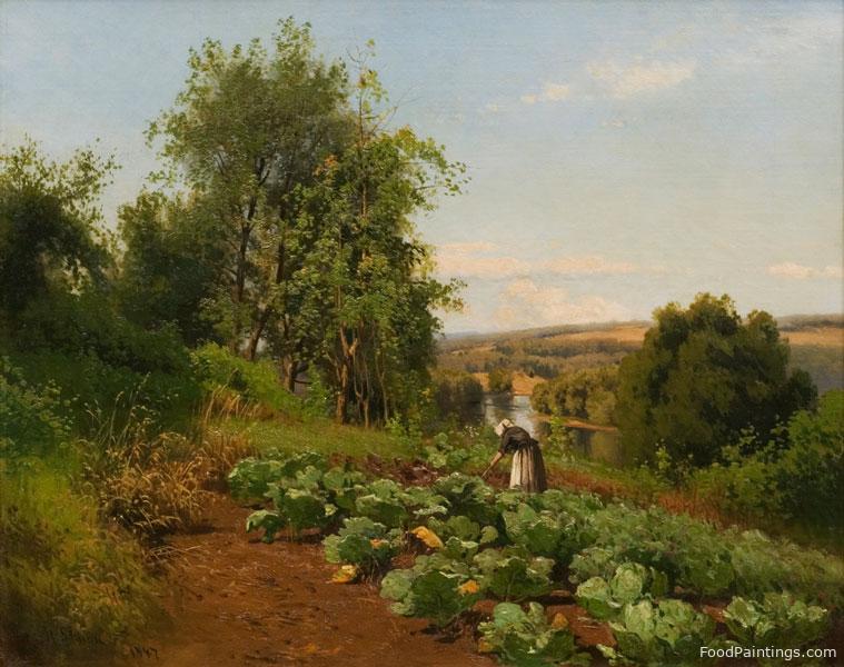 Tending the Garden - Hermann Gustav Simon - 1887