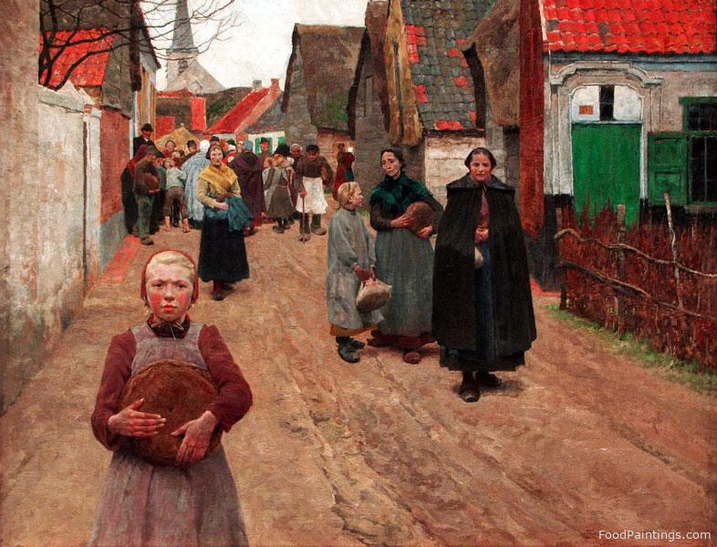 The Distribution of Bread in the Village - Frans van Leemputten - 1892