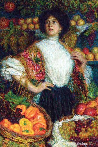 The Fruit Seller - Enrico Lionne - 1907