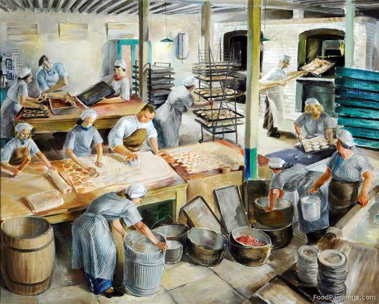 The Kitchen of the First British Restaurant in Hull - Leslie Cole - 1942