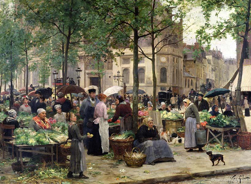 The Square in front of Les Halles - Victor Gabriel Gilbert - 1880