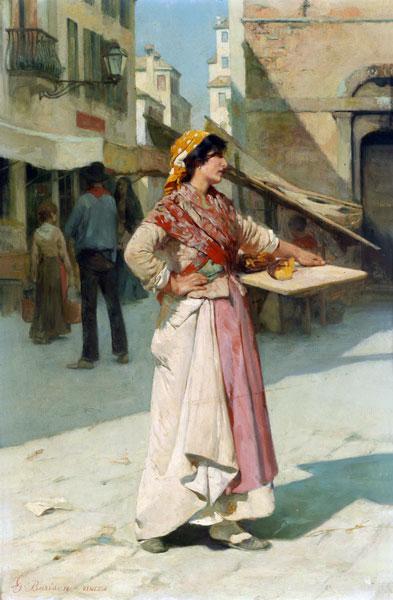 Venetian Woman Selling Bread - Giuseppe Barison