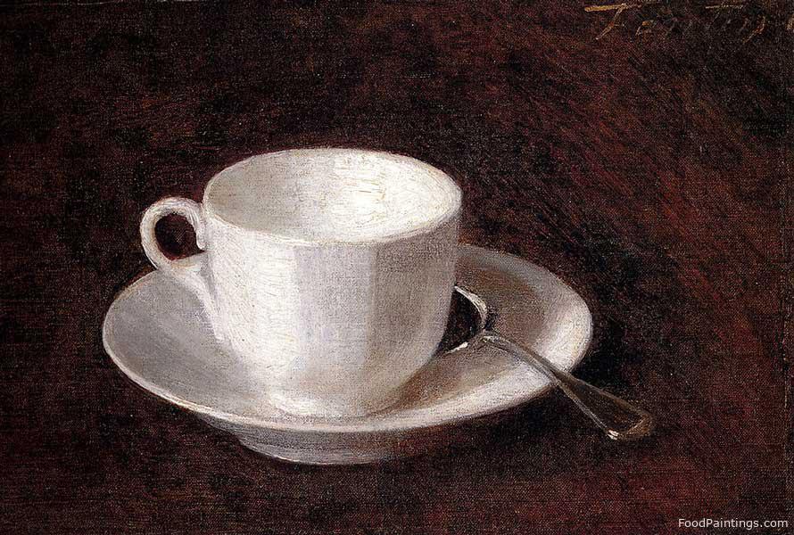 White Cup and Saucer - Henri Fantin Latour - 1864