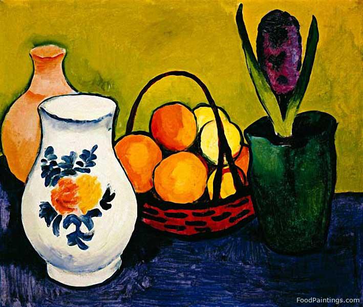 White Jug with Flowers and Fruits - August Macke - 1910