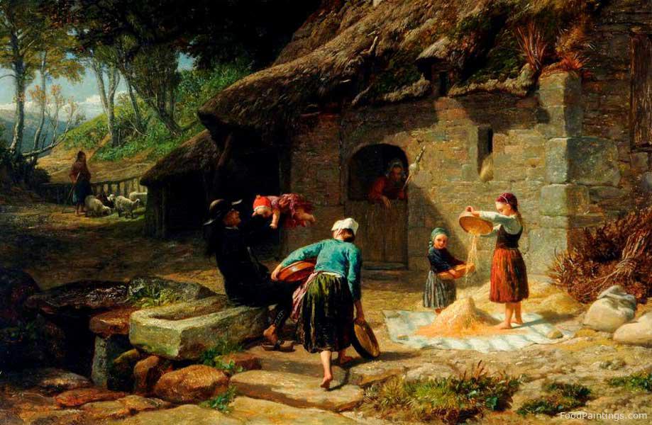 Winnowing Corn in Brittany, France - Frederick Goodall - 1858