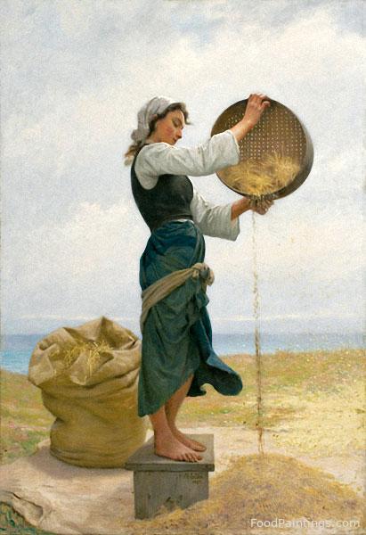 Woman Sifting - Francois Alfred Delobbe - 1882