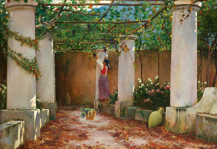Woman in a Garden, Capri (Villa Castello) - Charles Caryl Coleman - 1895
