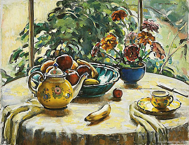 Yellow Teapot on Patio Table - John Hubbard Rich - c. 1920