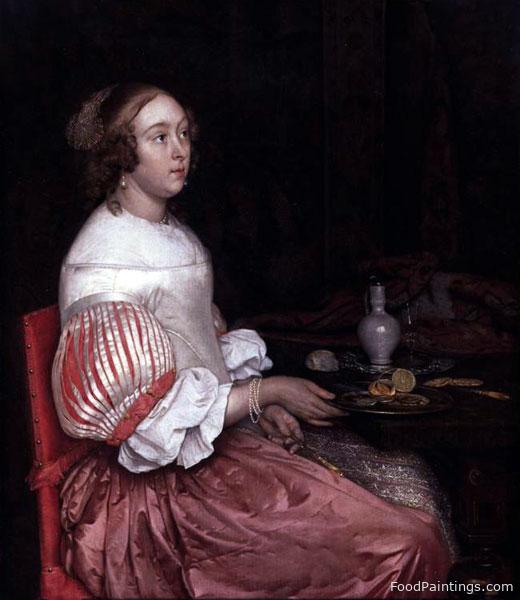 Young Lady at Her Breakfast - Eglon van der Neer - 1665