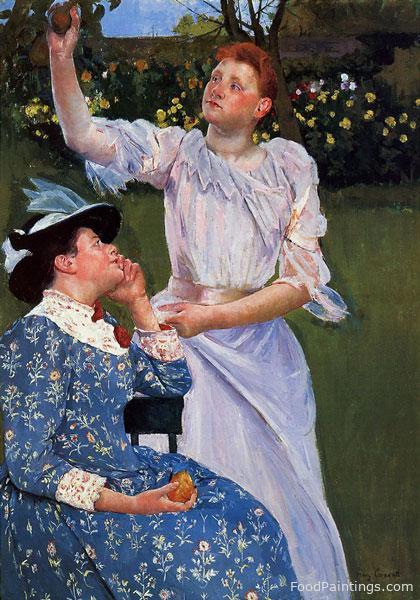 Young Woman Picking Fruit - Mary Cassatt - 1891