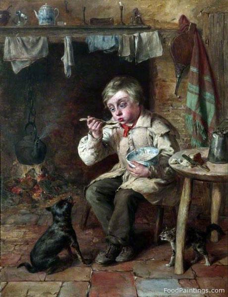 A Boy Eating Porridge - George Elgar Hicks