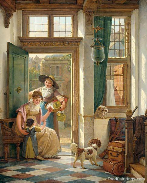 A Cherry Saleswoman at the Door - Abraham van Strij - 1816