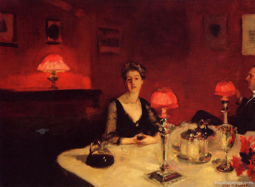 A Dinner Table at Night - John Singer Sargent - 1884