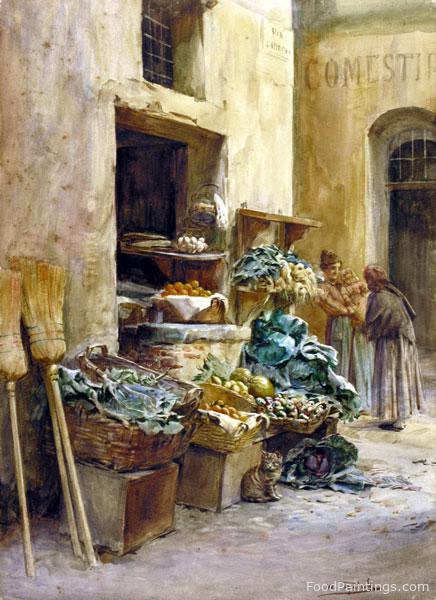 A Green Grocer's Shop, San Remo - Walter Tyndale
